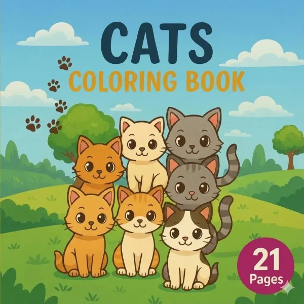Kitten's Adventures - 21 Cat Coloring Pages